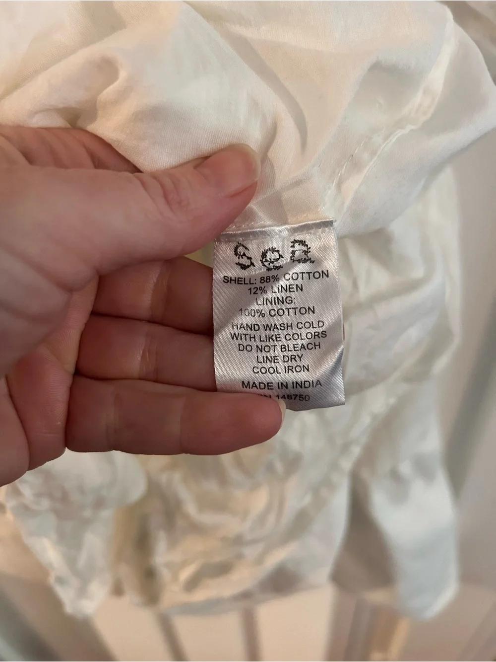 Sea Anita Puff Sleeve Dress Girls 10Yrs Cream Linen Round Neck Lace Back Button